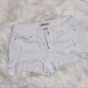 white Blue Spice jean shorts
